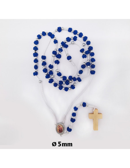 Rosario Nudos 5Mm Cuerda Azul