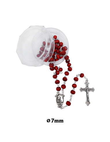 Rosario Petalo Rosa Con Caja Imitacion