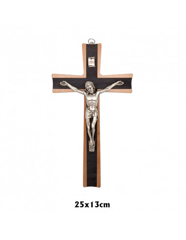 Crucifijo Madera Dos Tonos 25 x 13 cm...