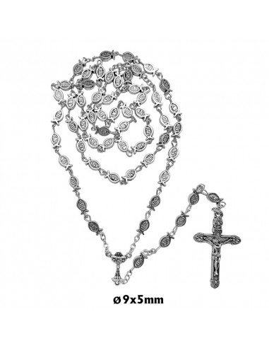 Rosario Metal Peces Jesús 8X5mm