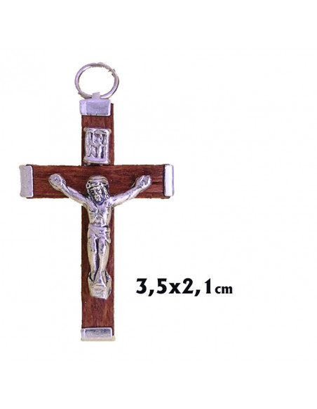 Cruz Madera Pintada Bautizo 3X3cm En Blister Con Tarjeta