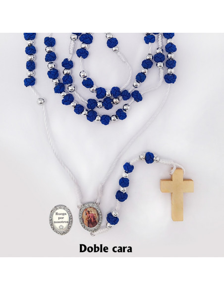 Rosario Nudos 5Mm Cuerda Azul