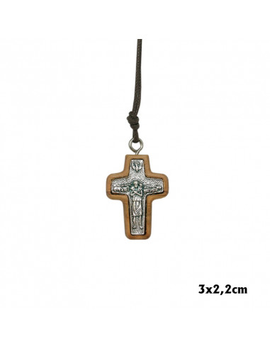 Cruz Madera Olivo Buen Pastor 30X22mm...