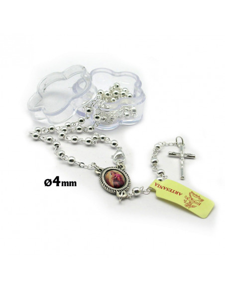 Cruz Metal Con Cristo Moderno Plateado Al Aire 3X1. 8Cm