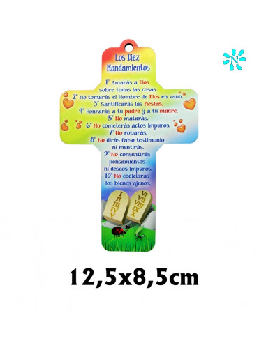 Cruz Madera Pintada Bautizo 3X3cm En...