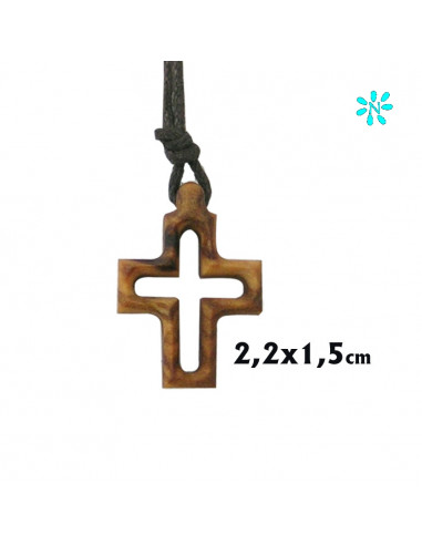 Cruz Pequeña Madera Olivo Calada 2....