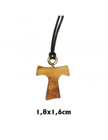 Tau Madera Olivo 1.8x1.6cm Con Cordon