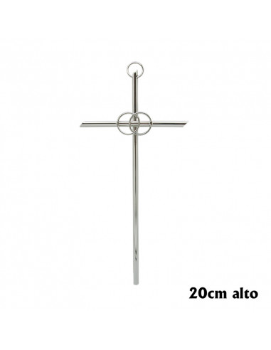 Cruz Metal Dorada Con Anillos 50 Años 20cm