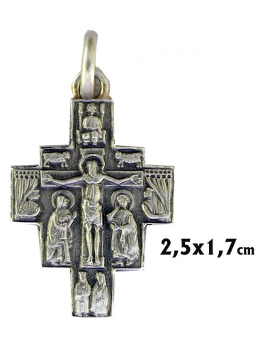 Cruz Plata Con Cruz Interna Y Cristo 30x18mm