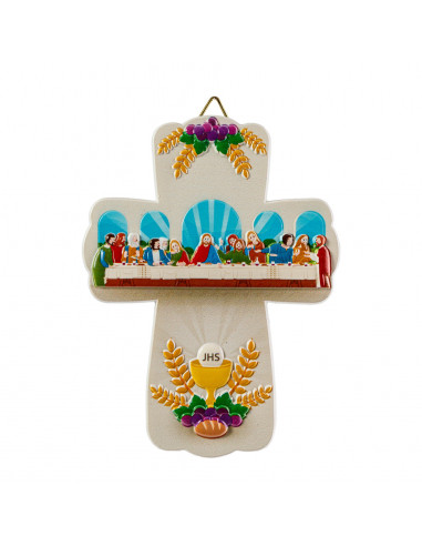Cruz Resina Ultima Cena 14cm Infantil