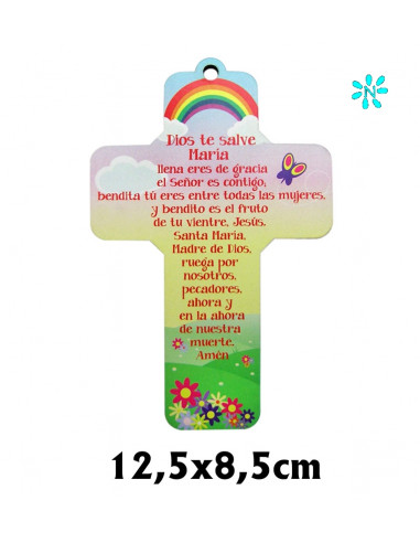 Cruz Infantil A Color Madera 12. 5X8....
