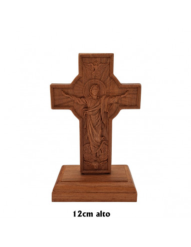 Cruz San Benito Madera Olivo Con Base...