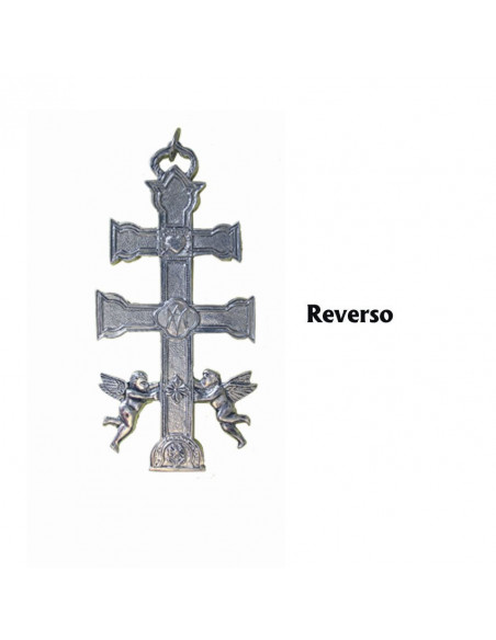Cruz Caravaca Plateada 8. 2X4. 2Cm Con Angeles