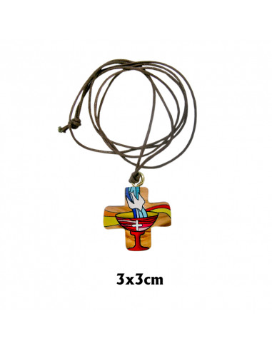 Cruz Madera Pintada Bautizo 3X3cm En...