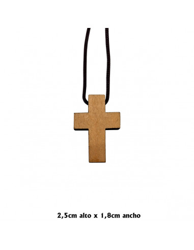 Cruz Madera clara 3X1.5x0.6cm con cordon