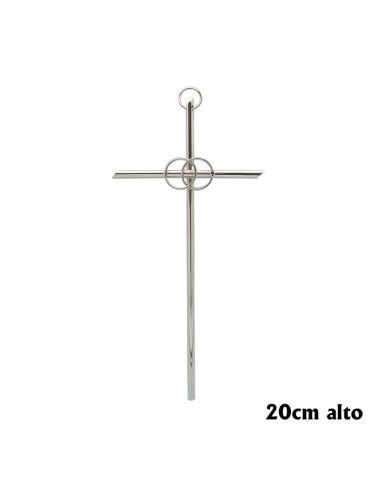 Cruz Metal Con Anillos Niquel 20Cm