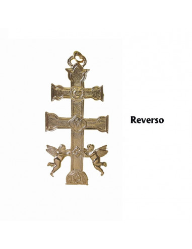 Cruz Caravaca Dorada 11x6cm Con Angeles