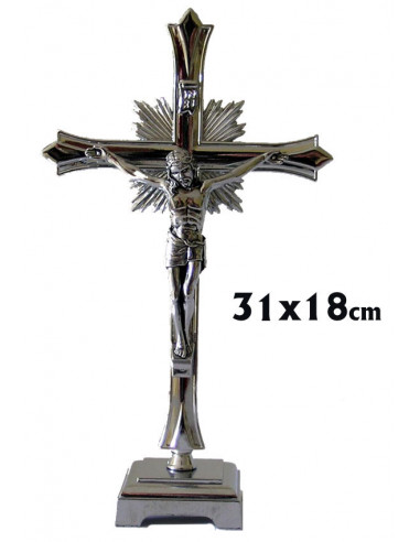 Cruz Metal Estrella Niquel Con Base...