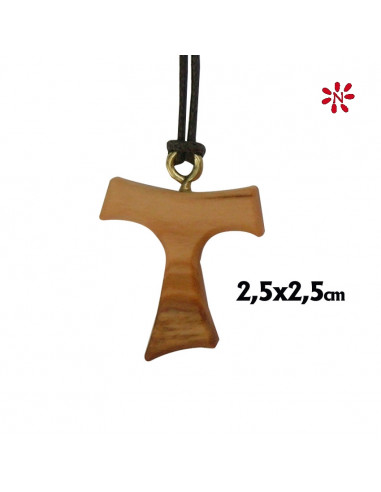 Tau Madera Olivo 2. 5X2. 5Cm Con Cordon