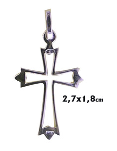 Cruz Plata Calada 27X18mm...