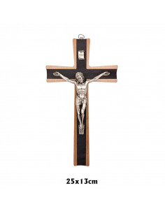 Crucifijo Madera Dos Tonos...