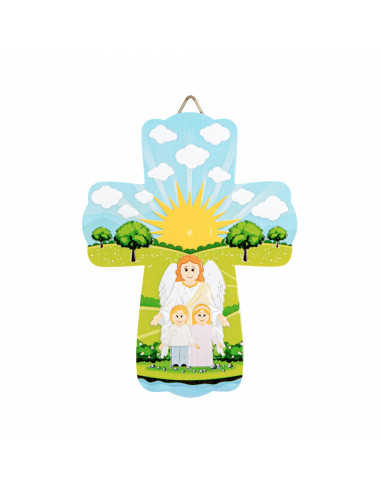 Cruz Resina Angel De La Guarda 14cm Infantil