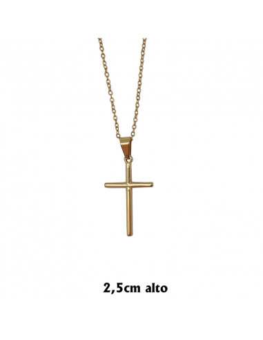 Cruz Colgante Acero Dorada 3x1. 8cm...