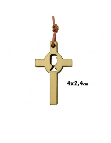 Cruz Madera Parte Central Oval Con...