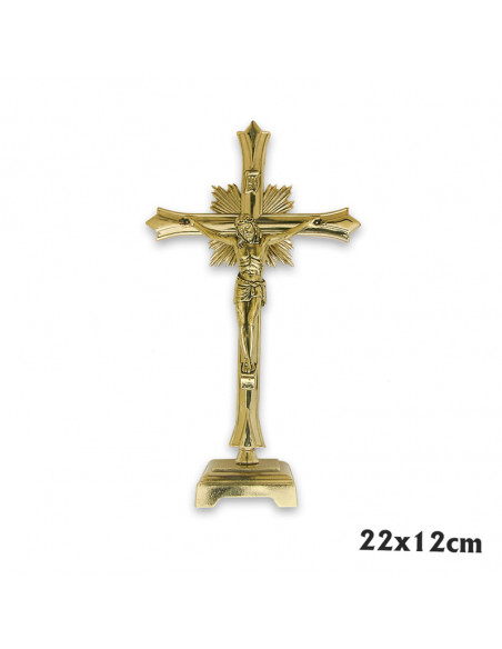 Cruz Metal Buen Pastor 7X5cm Con Espiritu Santo Y Rebaño Ovejas