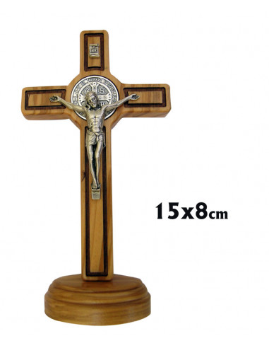 Cruz San Benito Madera Con Base Oval...