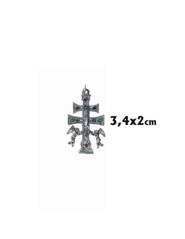 Cruz Caravaca Plateada 34X20mm