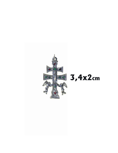 Cruz Caravaca Plateada 34X20mm