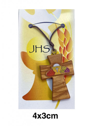 Cruz Madera Olivo Pintada Primera...