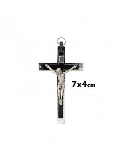 Cruz Altar 105Cm Base Triangular Doble Nudo Baño Oro 24K