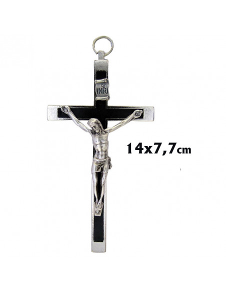 Cruz Altar 105Cm Base Triangular Doble Nudo Baño Oro 24K