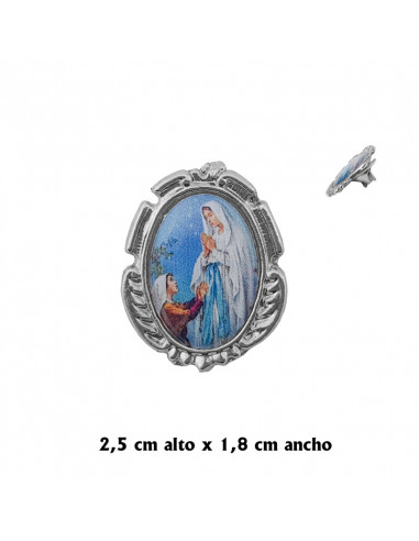 Pin Oval Plateado Con Reborde Adornado Foto