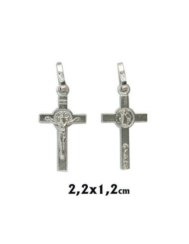 Cruz Plata Medalla San Benito 2. 1Cm