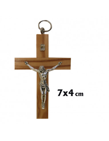 Cruz Madera Olivo 7X4cm Con Cristo