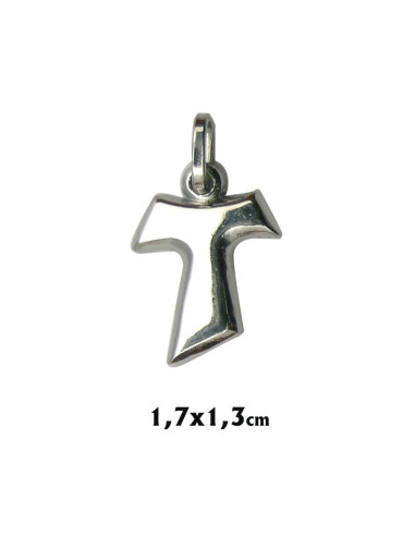 Cruz Plata Tau Maciza 1. 7X1. 3 Cm