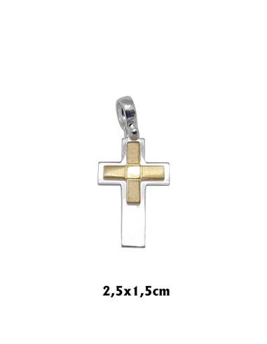 Cruz Plata 25X15mm Con Cruz Griega...