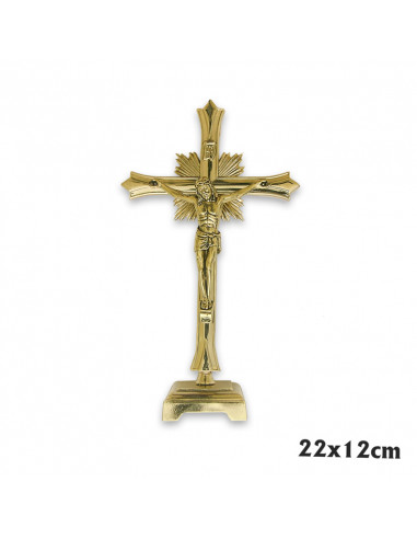 Cruz Metal Estrella Dorada Con Base...