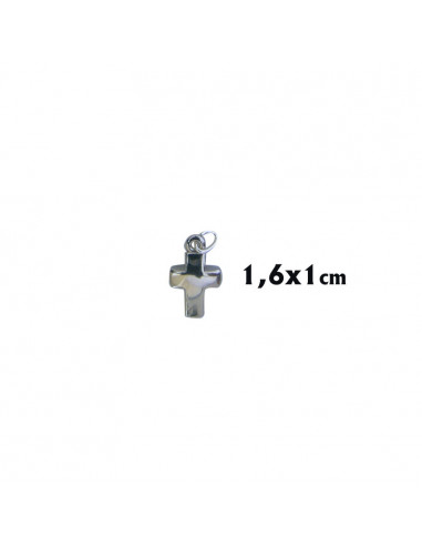 Cruz Metal Niquelada Moderna Ancha Curva