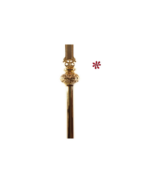 Cruz Altar 105Cm Base Triangular Doble Nudo Baño Oro 24K