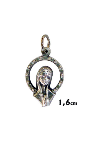 Medalla Metal Virgen Aureola Reverso...