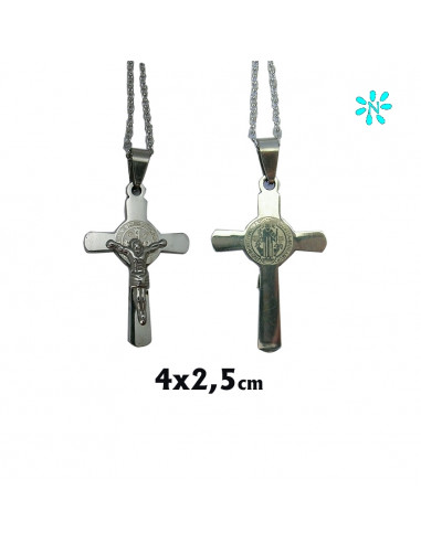 Cruz Colgante Acero Dorada 3X1. 8Cm...