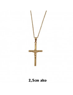 Cruz Colgante Acero Dorada...
