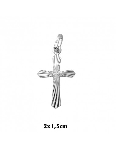 Cruz Plata Plana Rayos Hacia El...
