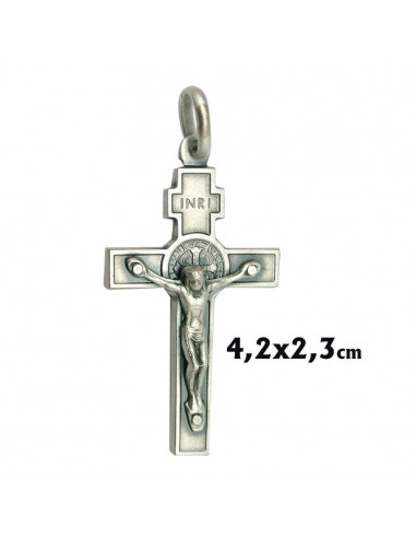 Cruz Plata San Benito 42X23mm