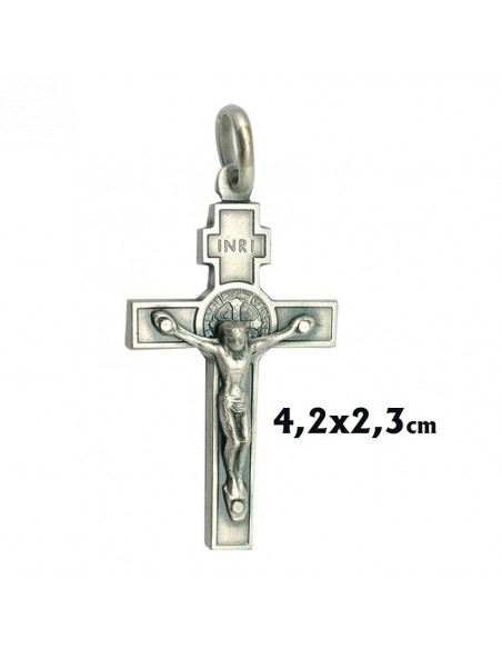 Cruz Plata San Benito 42X23mm
