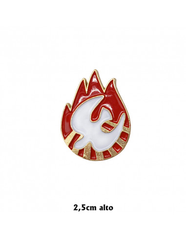 Pin Paloma Con Llama Fuego